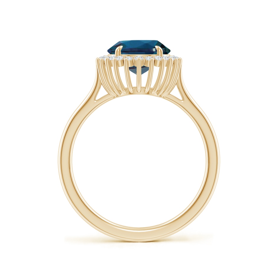 10x8mm Labgrown Classic Oval Lab-Grown Alexandrite Floral Halo Ring in Yellow Gold side 199