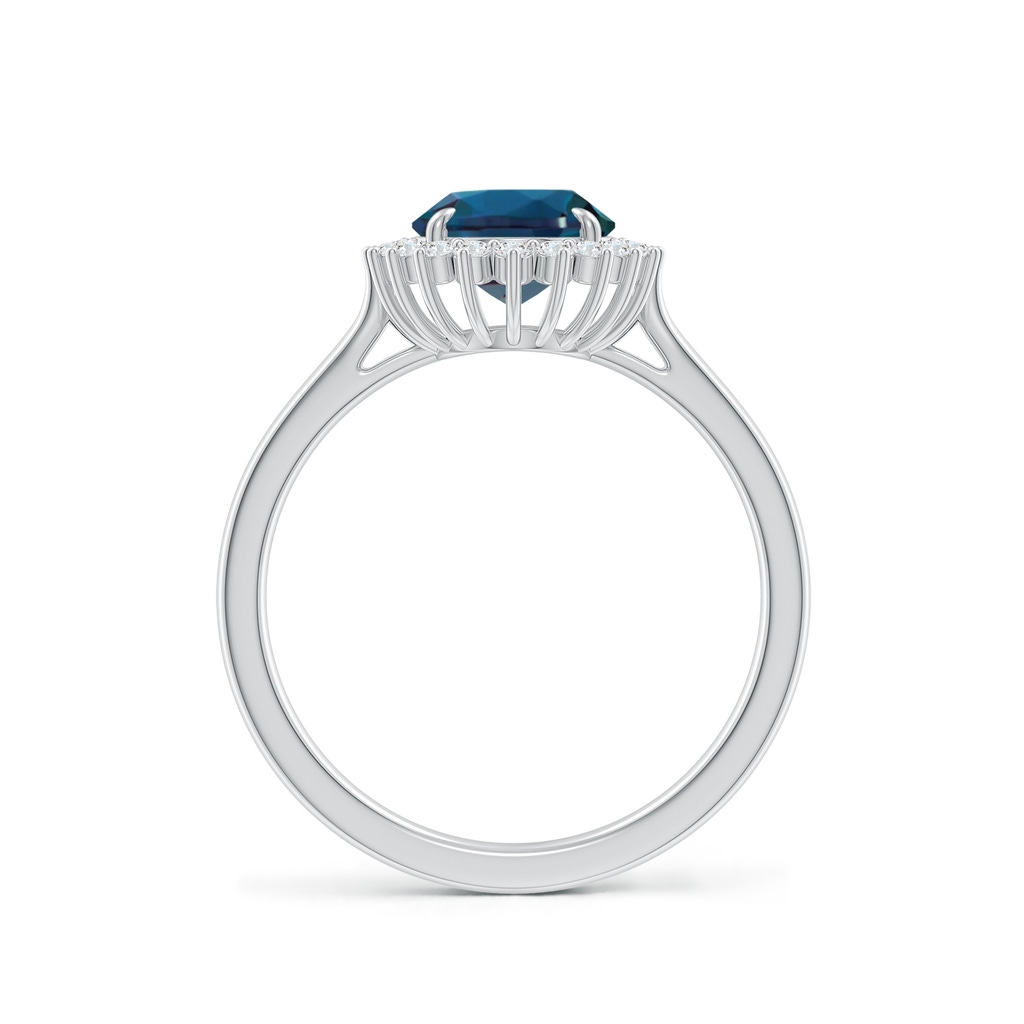 9x7mm Labgrown Classic Oval Lab-Grown Alexandrite Floral Halo Ring in White Gold - side 199