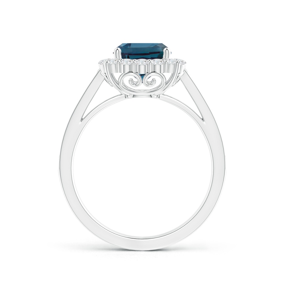 7mm Labgrown Cushion Lab-Grown Alexandrite Cocktail Ring with Diamond Halo in White Gold side 199