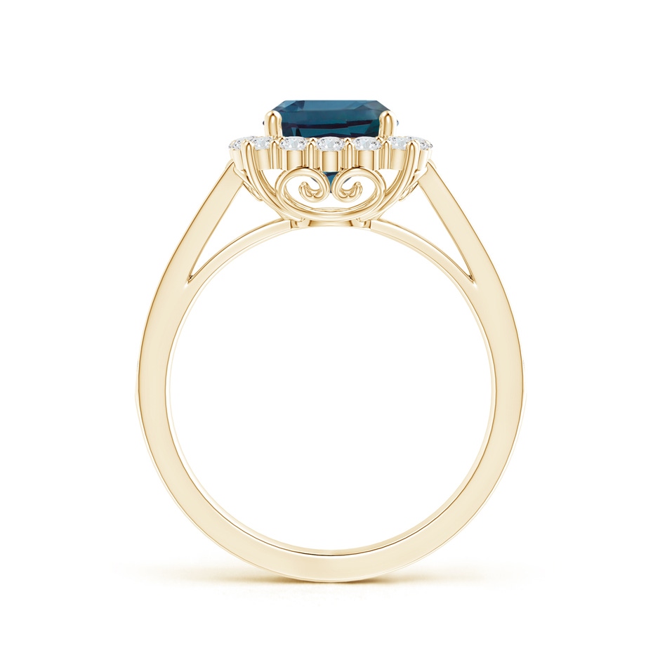 7mm Labgrown Cushion Lab-Grown Alexandrite Cocktail Ring with Diamond Halo in Yellow Gold side 199