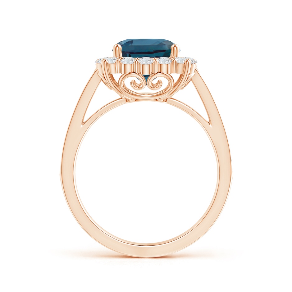 8mm Labgrown Cushion Lab-Grown Alexandrite Cocktail Ring with Diamond Halo in 18K Rose Gold side 199