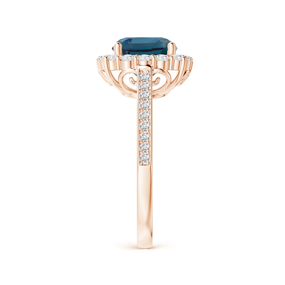 8mm Labgrown Cushion Lab-Grown Alexandrite Cocktail Ring with Diamond Halo in 18K Rose Gold side 299
