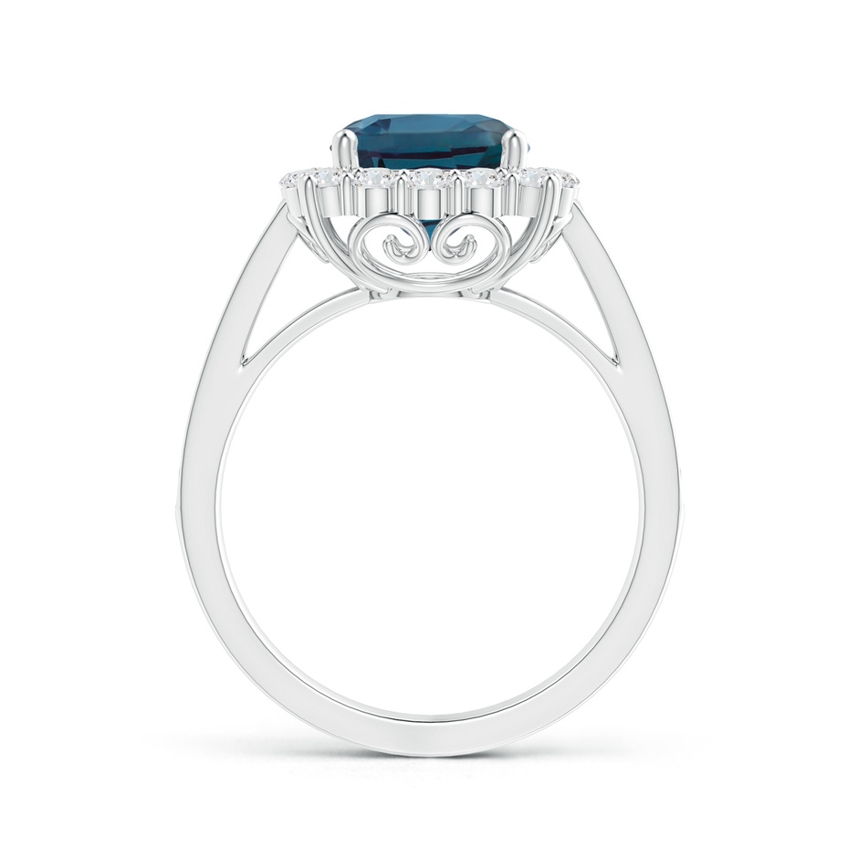 8mm Labgrown Cushion Lab-Grown Alexandrite Cocktail Ring with Diamond Halo in P950 Platinum side 199
