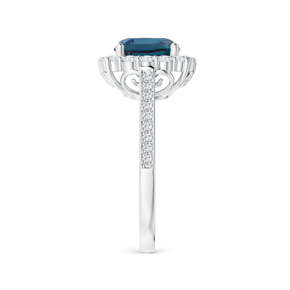 8mm Labgrown Cushion Lab-Grown Alexandrite Cocktail Ring with Diamond Halo in P950 Platinum side 299