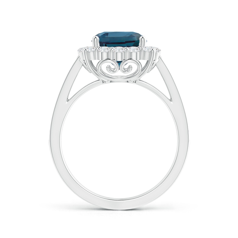 8mm Labgrown Cushion Lab-Grown Alexandrite Cocktail Ring with Diamond Halo in White Gold side 199