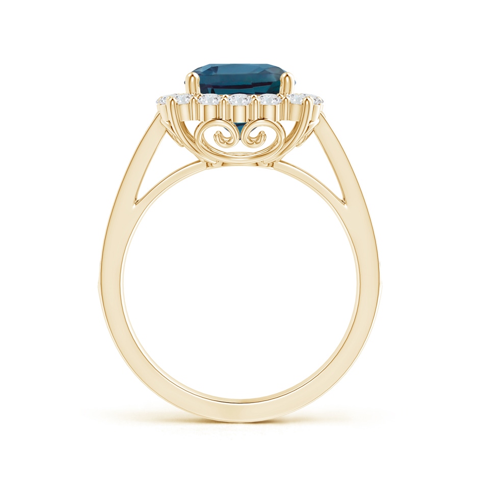 8mm Labgrown Cushion Lab-Grown Alexandrite Cocktail Ring with Diamond Halo in Yellow Gold side 199