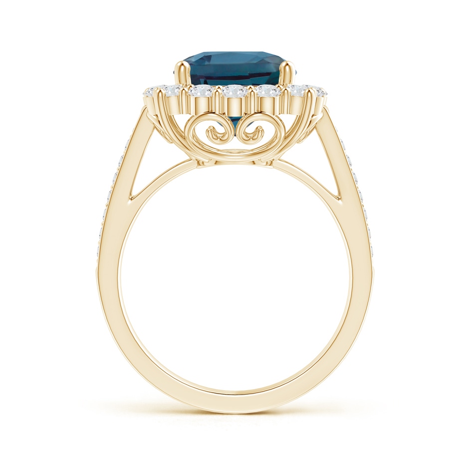 9mm Labgrown Cushion Lab-Grown Alexandrite Cocktail Ring with Diamond Halo in 18K Yellow Gold side 199