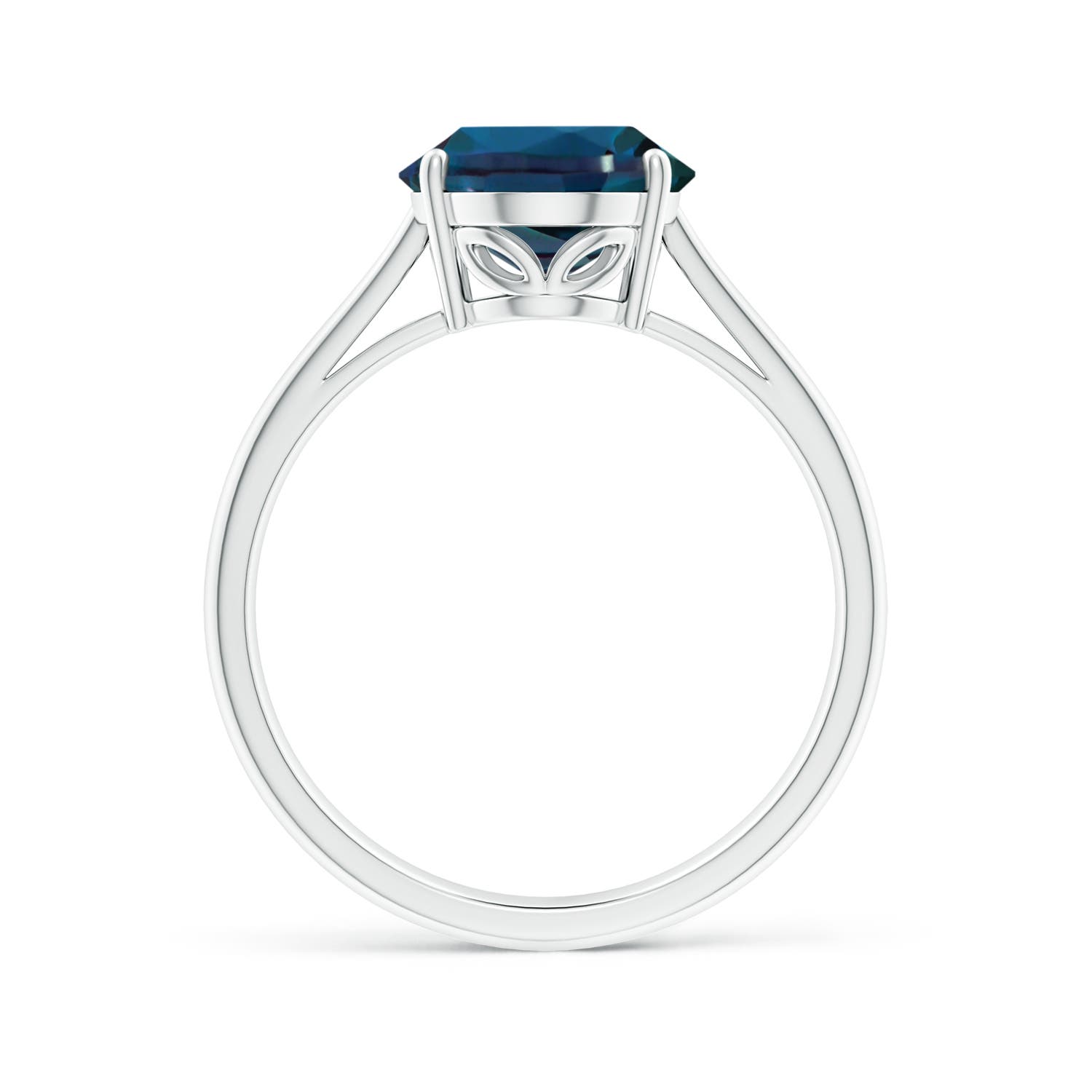 10x8mm Labgrown Oval Solitaire Lab-Grown Alexandrite Cocktail Ring in 18K White Gold