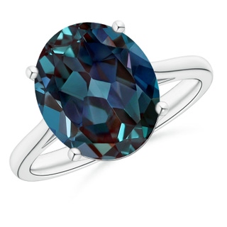 12x10mm Labgrown Oval Solitaire Lab-Grown Alexandrite Cocktail Ring in P950 Platinum