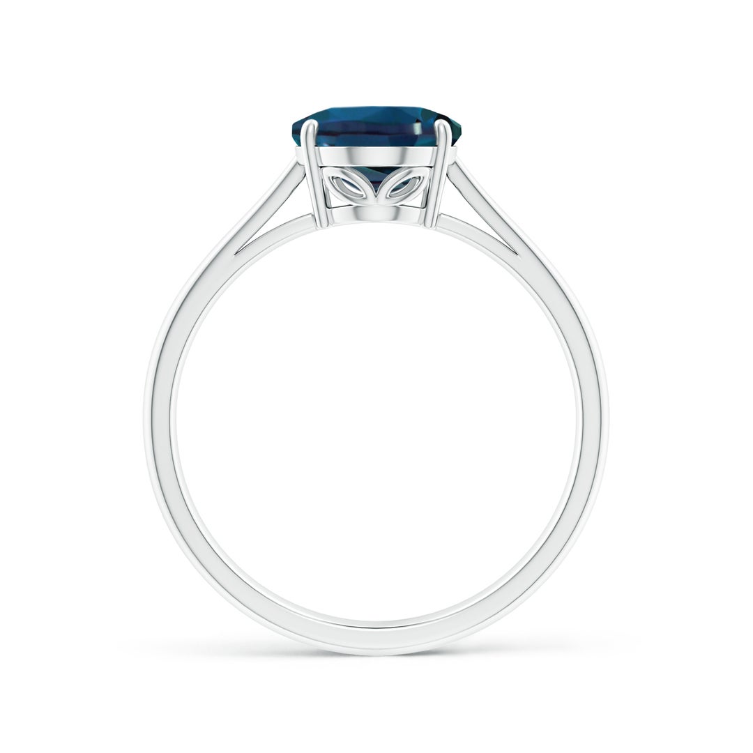 9x7mm Labgrown Oval Solitaire Lab-Grown Alexandrite Cocktail Ring in White Gold - side 3