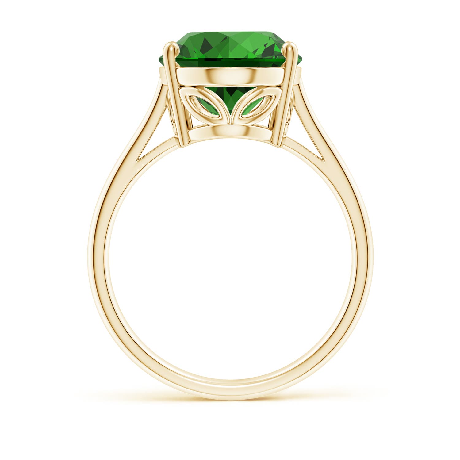 14x10mm Labgrown Lab-Grown Oval Solitaire Emerald Cocktail Ring in 18K Yellow Gold