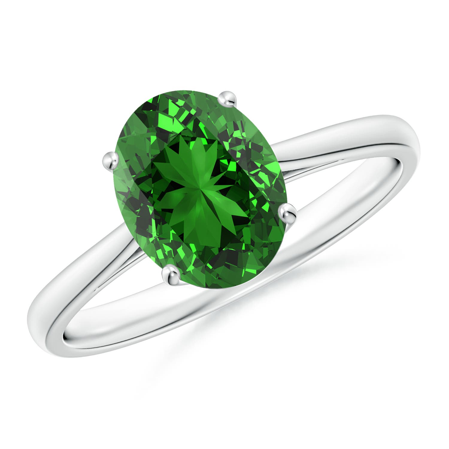 Premium - Lab-Grown Emerald / 1.5 CT / 14 KT White Gold