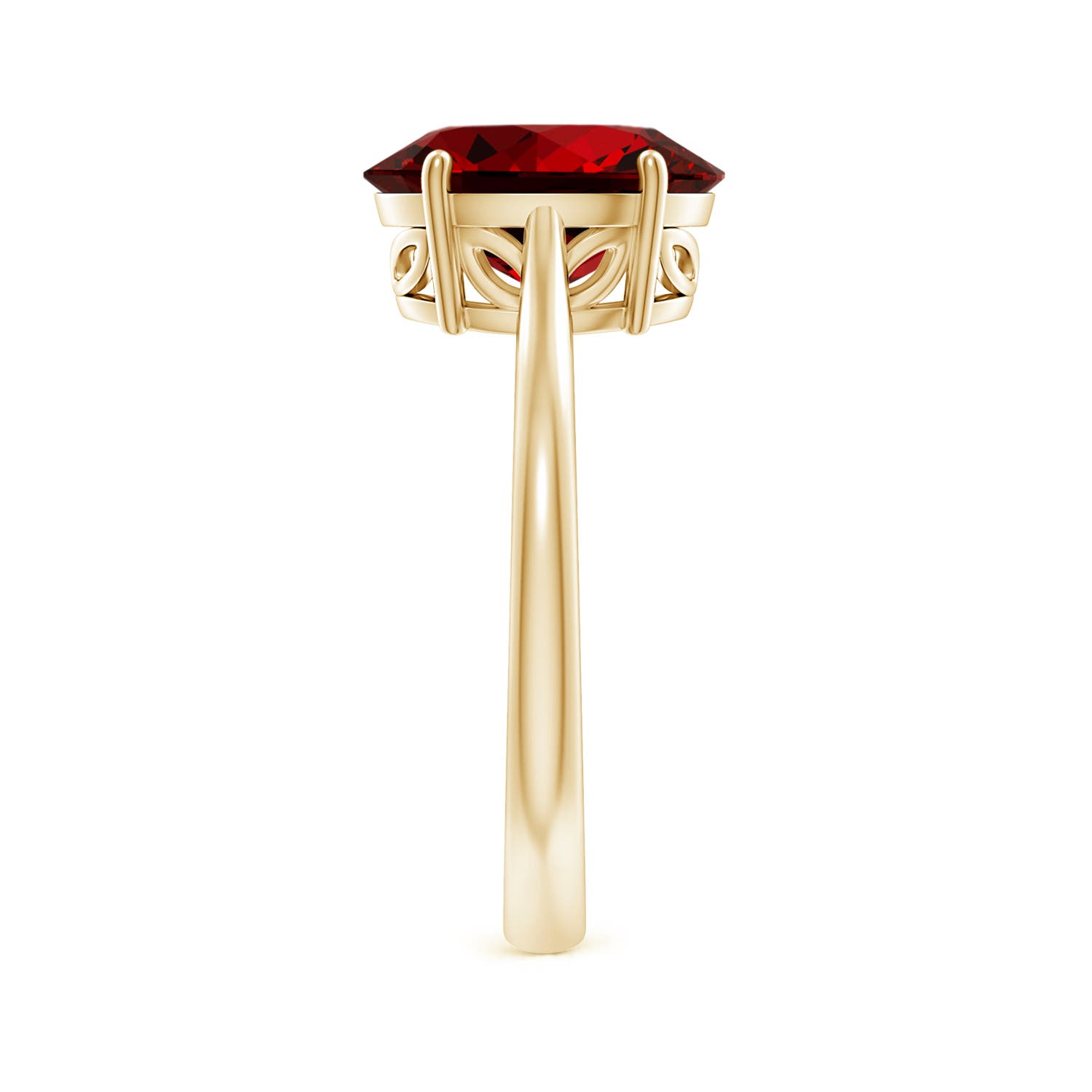 Lab-Grown Oval Solitaire Ruby Cocktail Ring