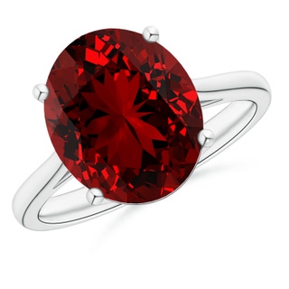 12x10mm Labgrown Lab-Grown Oval Solitaire Ruby Cocktail Ring in P950 Platinum