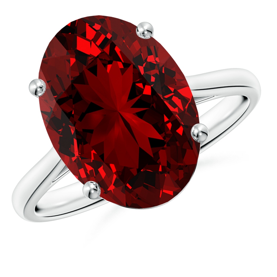 14x10mm Labgrown Lab-Grown Oval Solitaire Ruby Cocktail Ring in P950 Platinum 