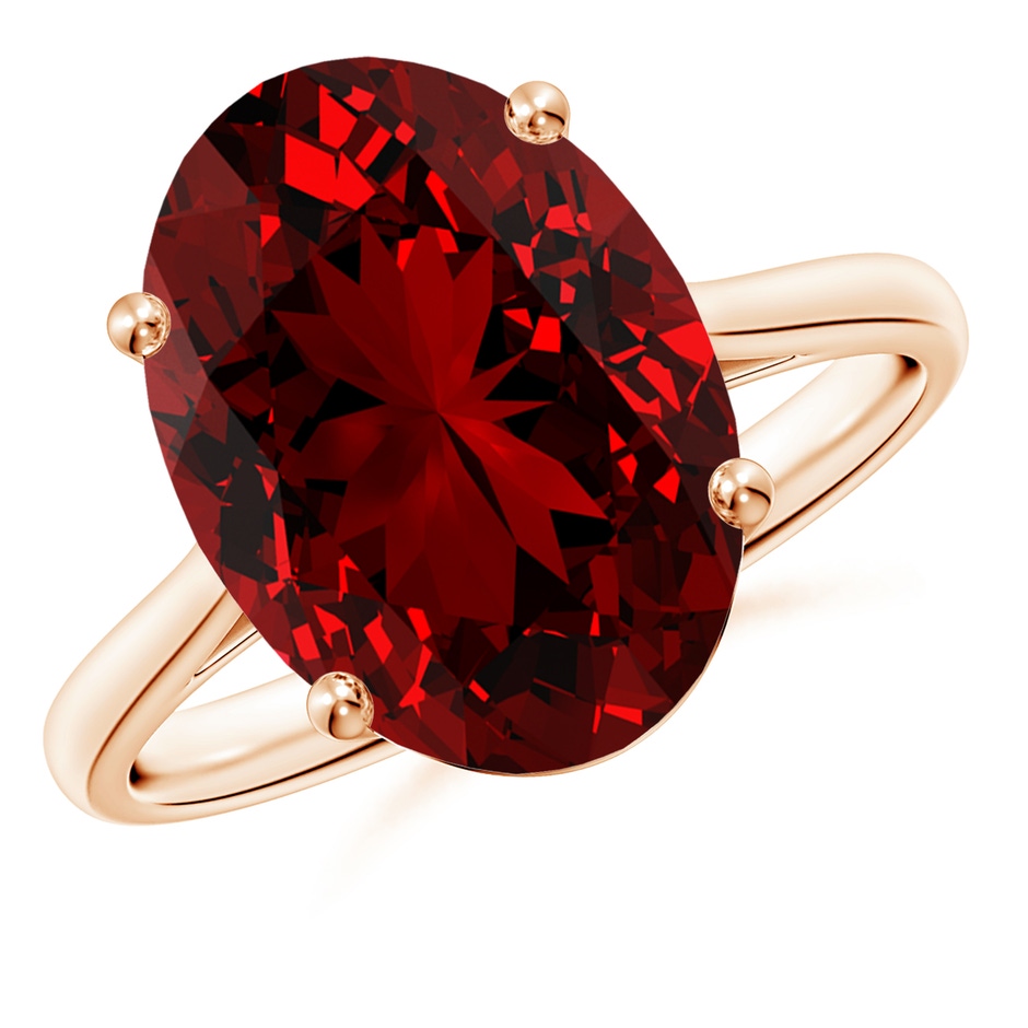 14x10mm Labgrown Lab-Grown Oval Solitaire Ruby Cocktail Ring in Rose Gold 