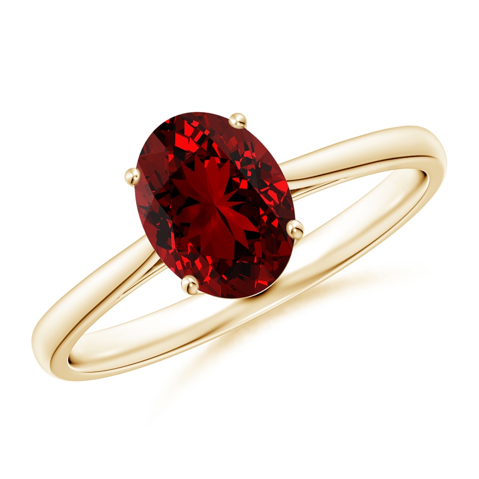 8x6mm Labgrown Lab-Grown Oval Solitaire Ruby Cocktail Ring in 9K Yellow Gold 