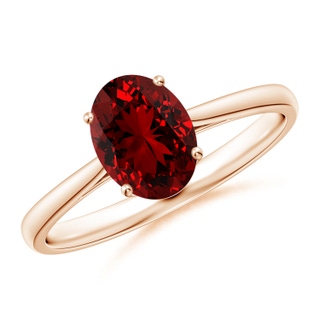 8x6mm Labgrown Lab-Grown Oval Solitaire Ruby Cocktail Ring in Rose Gold