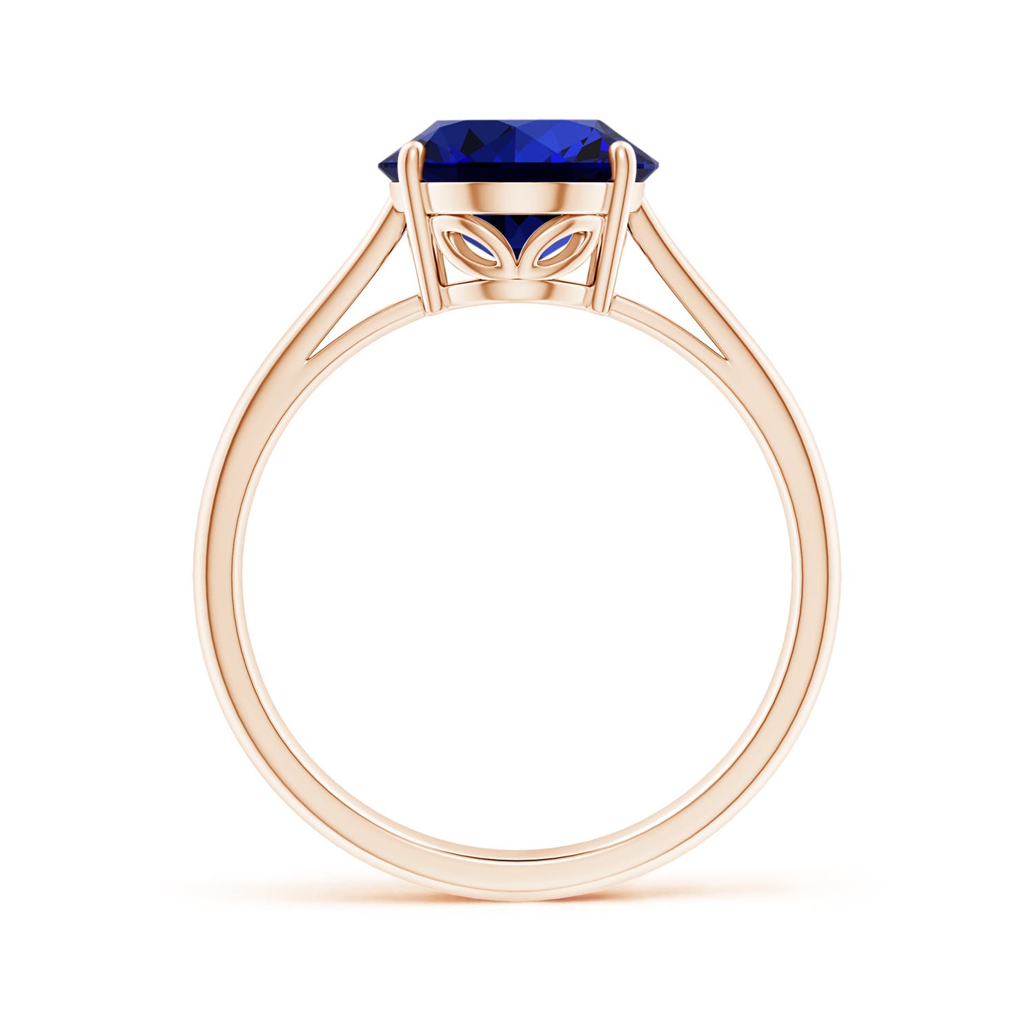 Premium - Lab-Grown Blue Sapphire / 3.3 CT / 14 KT Rose Gold