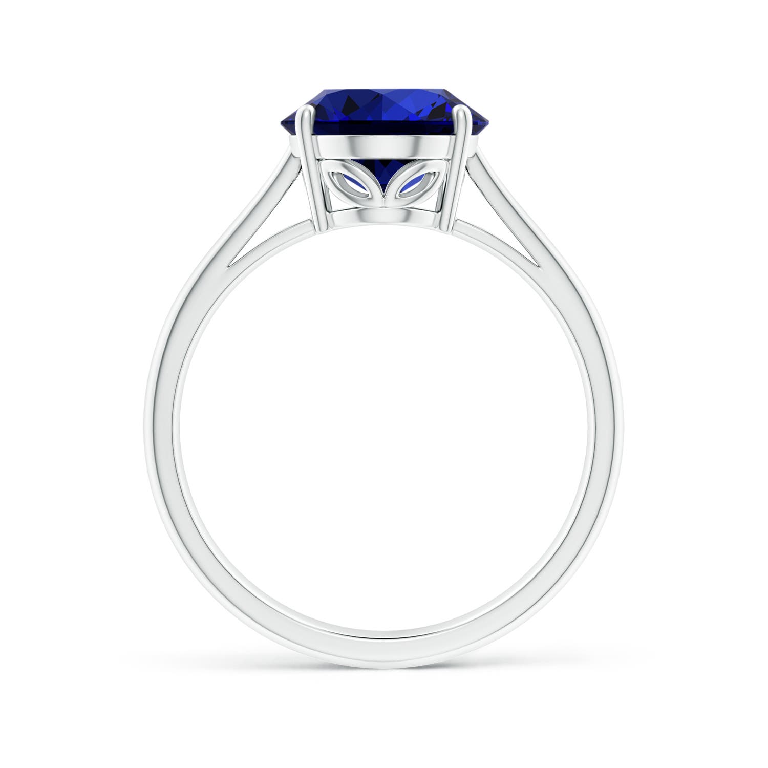 Premium - Lab-Grown Blue Sapphire / 3.3 CT / 14 KT White Gold