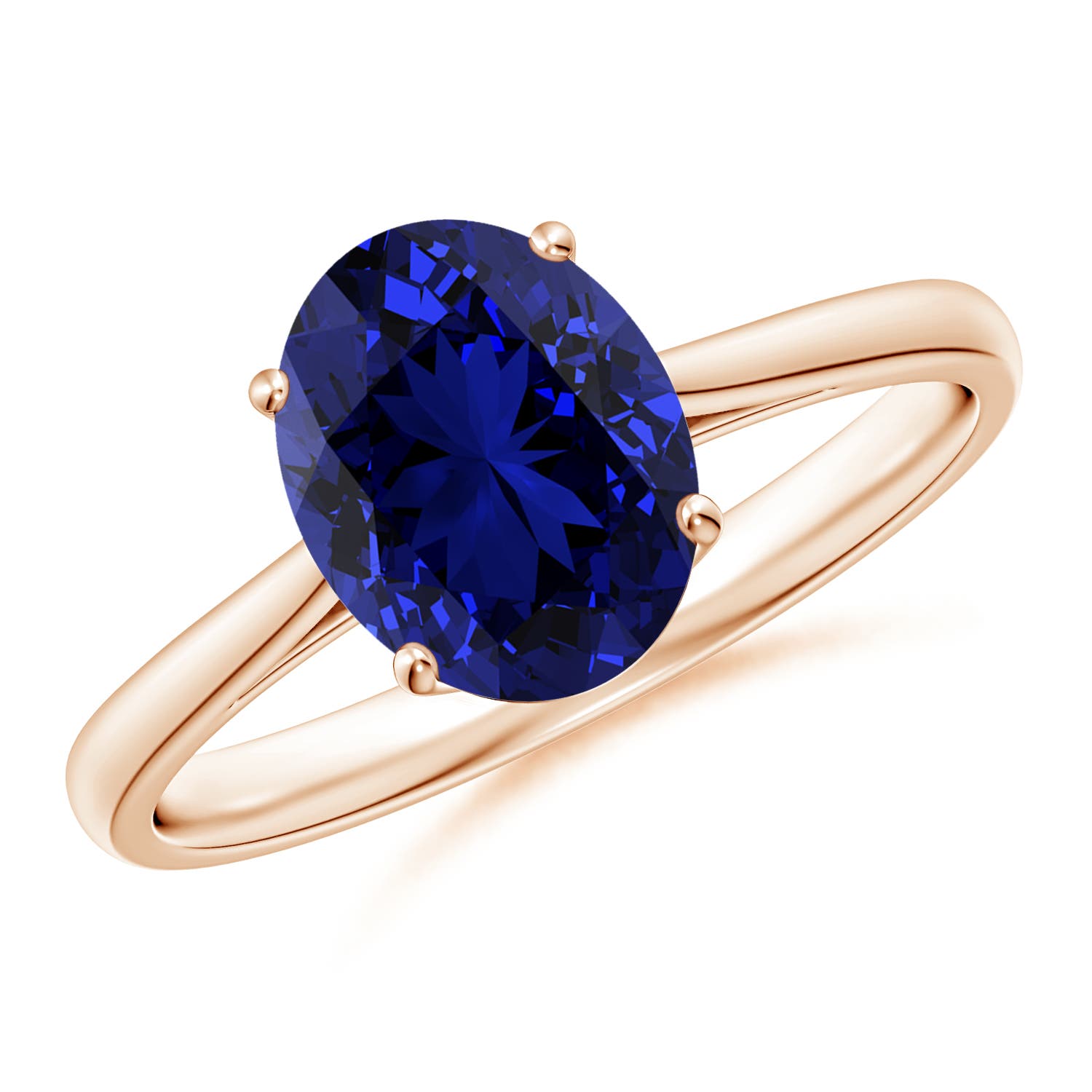 Premium - Lab-Grown Blue Sapphire / 2 CT / 14 KT Rose Gold