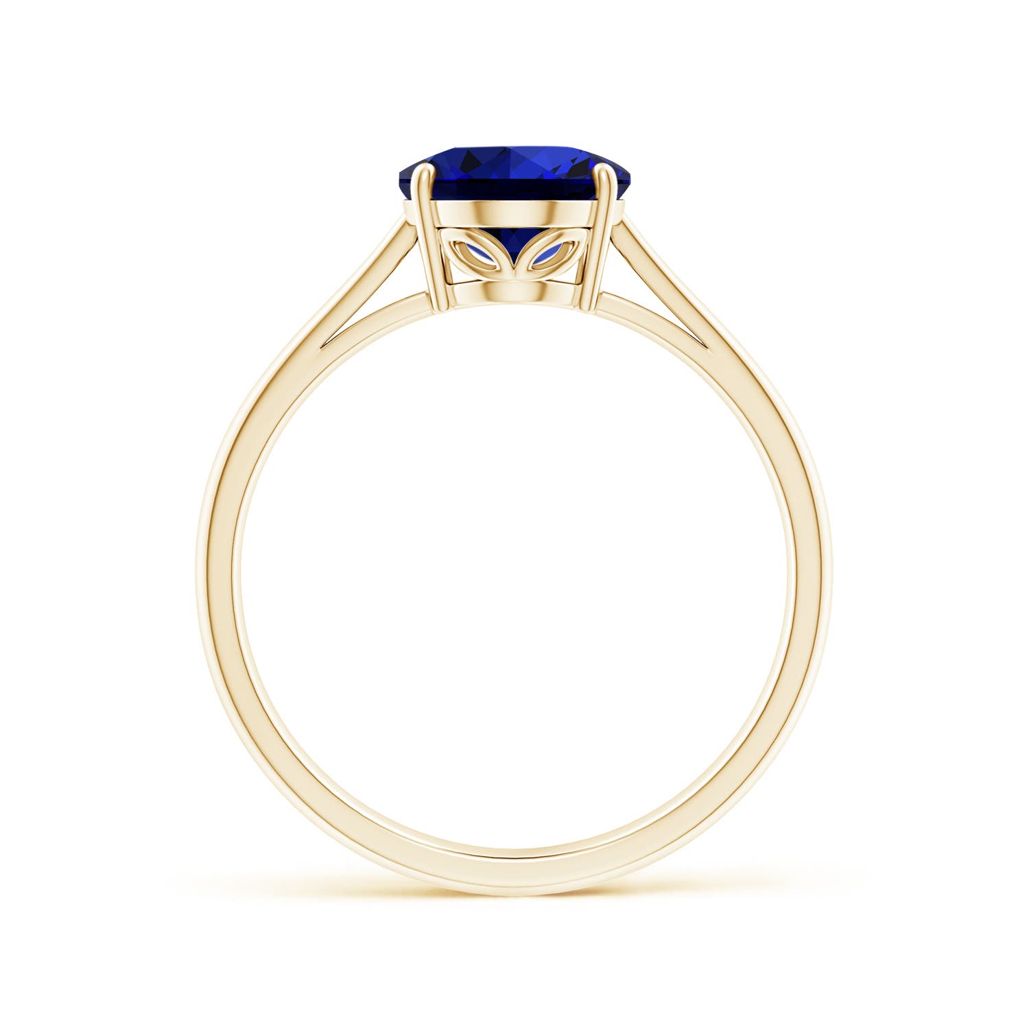 Premium - Lab-Grown Blue Sapphire / 2 CT / 14 KT Yellow Gold