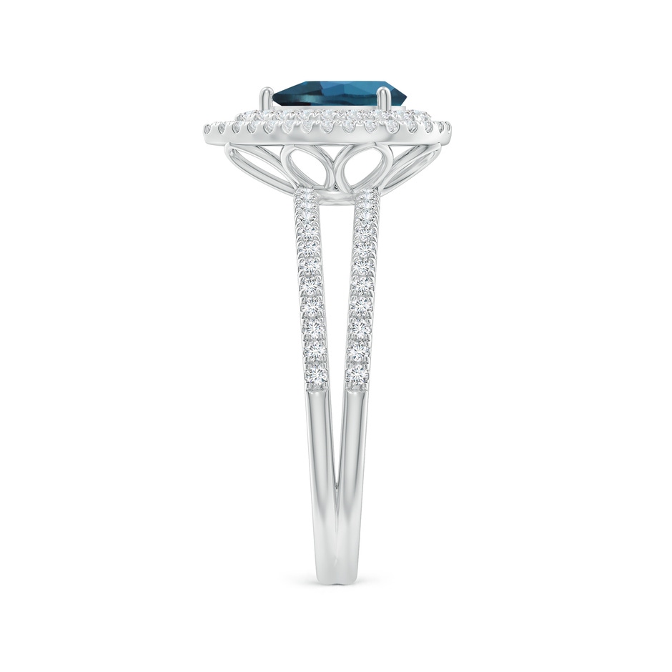 7x5mm Labgrown Split Shank Pear Lab-Grown Alexandrite and Diamond Double Halo Ring in White Gold side 299