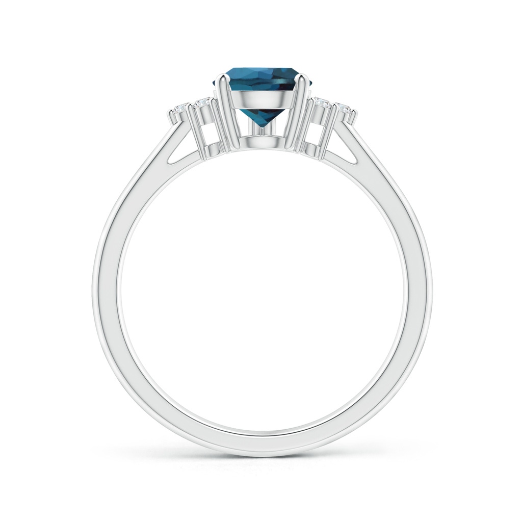 8x6mm Labgrown Pear Lab-Grown Alexandrite Solitaire Ring with Trio Diamonds in White Gold - side 199