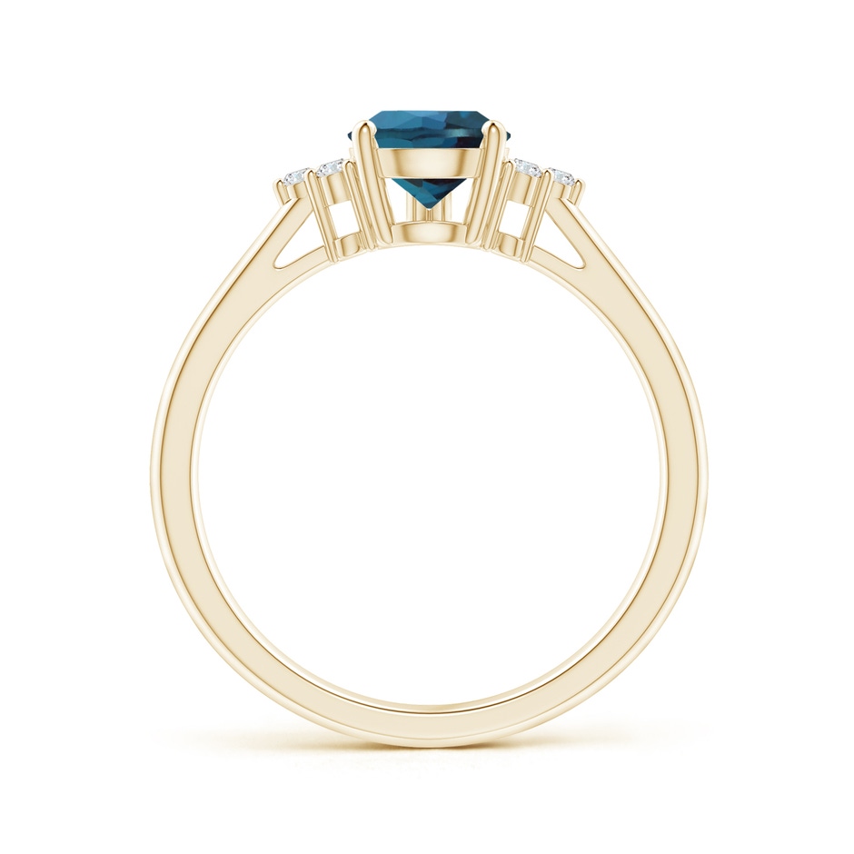 8x6mm Labgrown Pear Lab-Grown Alexandrite Solitaire Ring with Trio Diamonds in Yellow Gold side 199