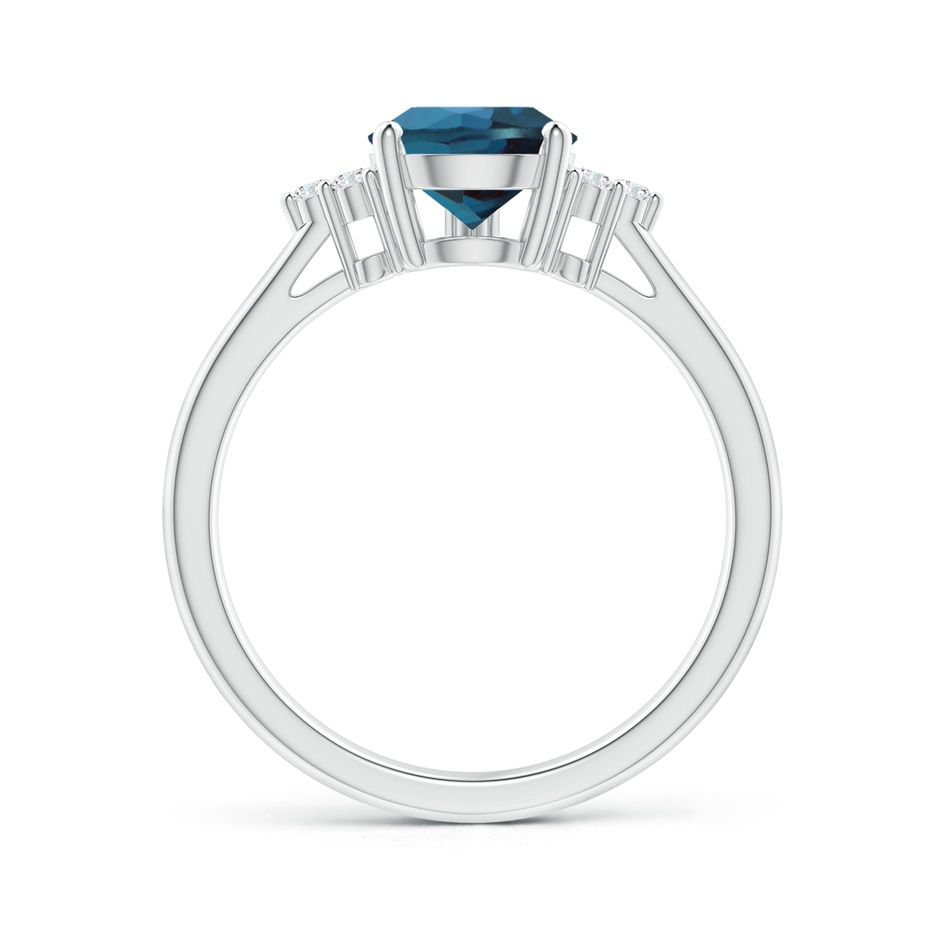 9x7mm Labgrown Pear Lab-Grown Alexandrite Solitaire Ring with Trio Diamonds in White Gold side 199