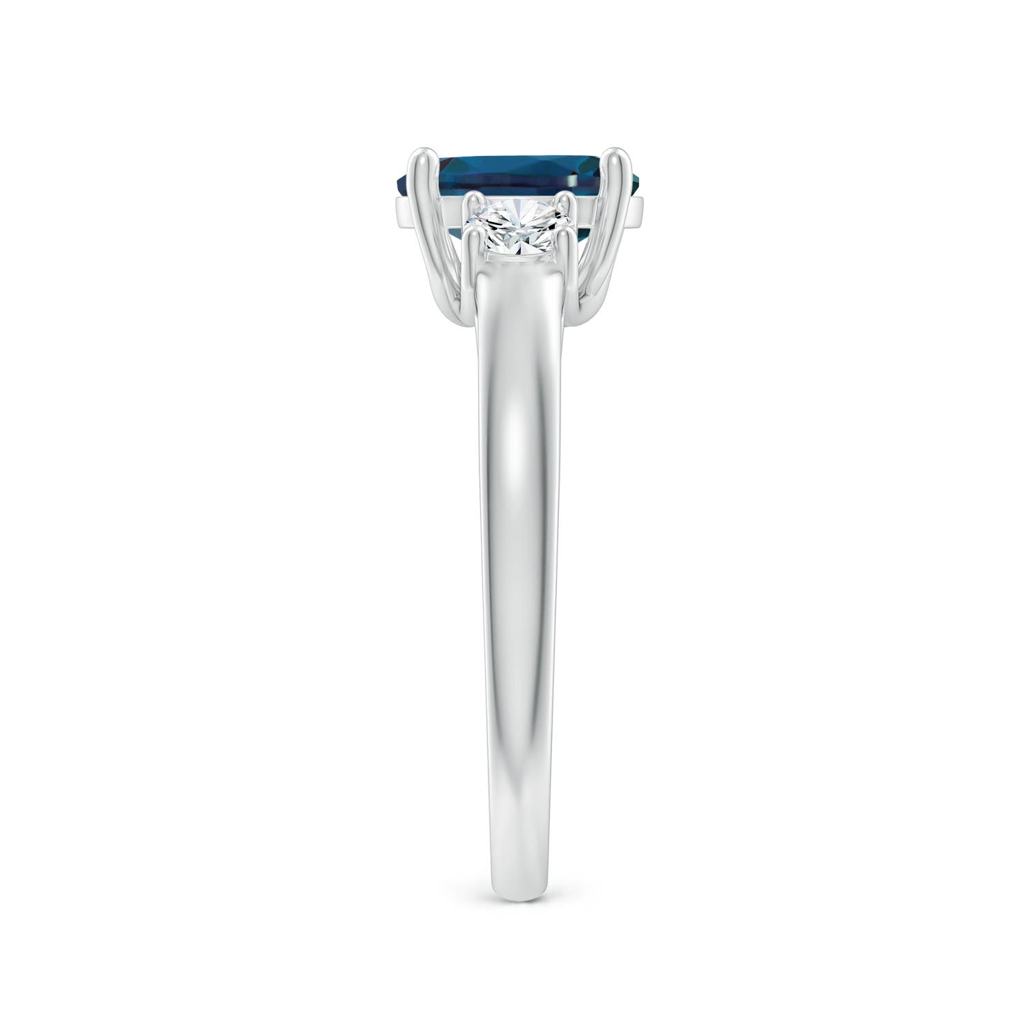 8x6mm Labgrown Oval Lab-Grown Alexandrite Ring with Diamond Accents in White Gold - side 4
