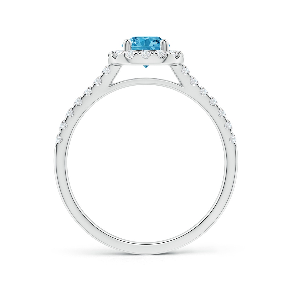 5.2mm Labgrown Round Lab-Grown Fancy Intense Blue Diamond Halo Ring with Accents in White Gold - side 199