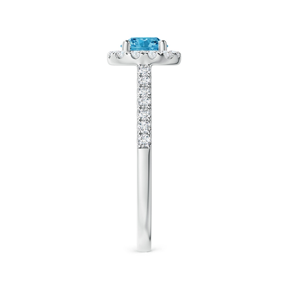 5.2mm Labgrown Round Lab-Grown Fancy Intense Blue Diamond Halo Ring with Accents in White Gold side 299