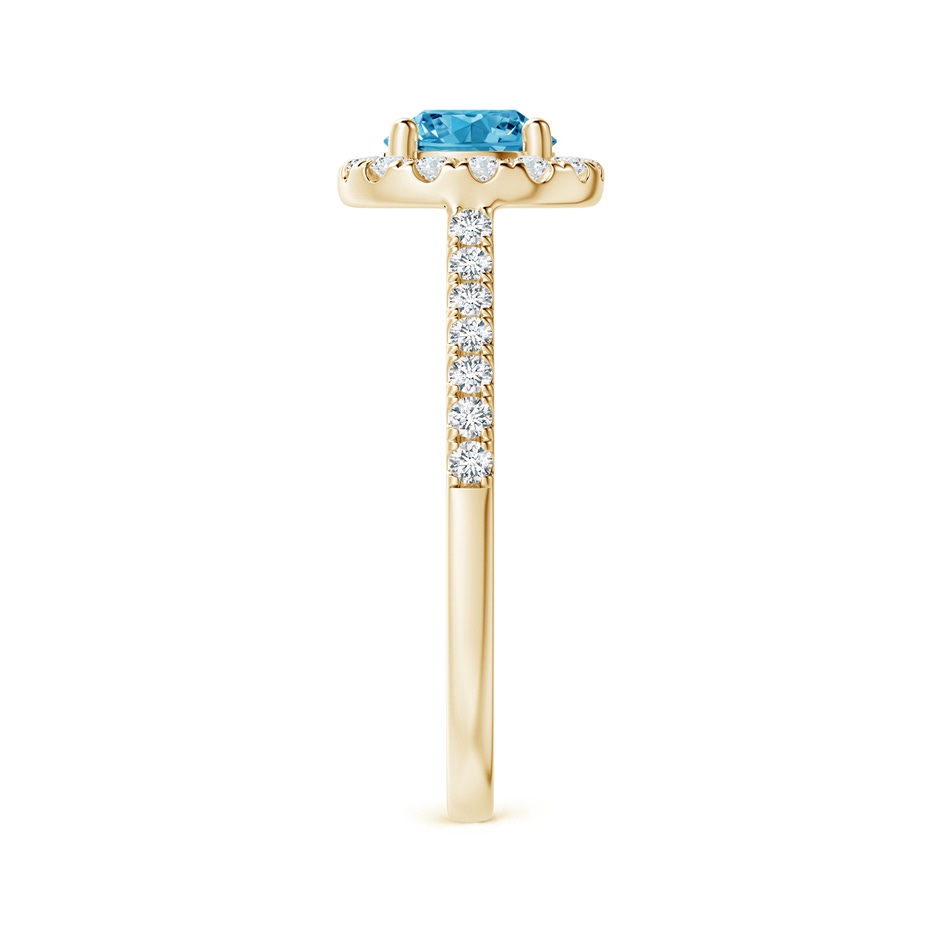 5.8mm Labgrown Round Lab-Grown Fancy Intense Blue Diamond Halo Ring with Accents in Yellow Gold side 299