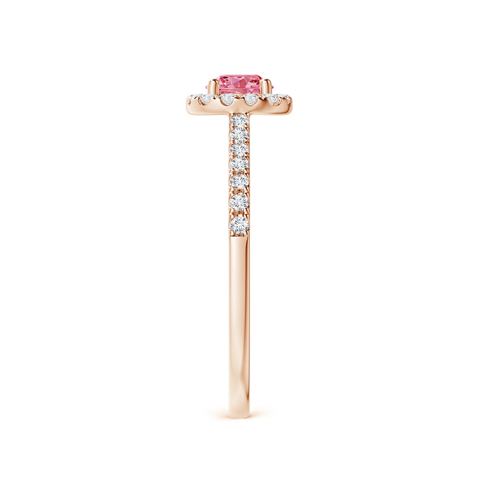 4.5mm Labgrown Round Lab-Grown Fancy Intense Pink Diamond Halo Ring with Accents in Rose Gold side 299