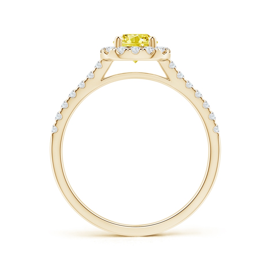 5.2mm Labgrown Round Lab-Grown Fancy Intense Yellow Diamond Halo Ring with Accents in 18K Yellow Gold side 199