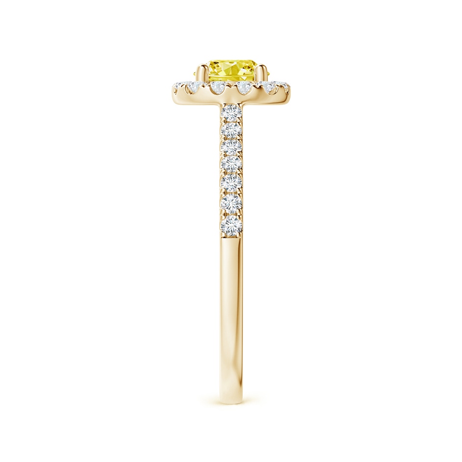 5.2mm Labgrown Round Lab-Grown Fancy Intense Yellow Diamond Halo Ring with Accents in 18K Yellow Gold side 299