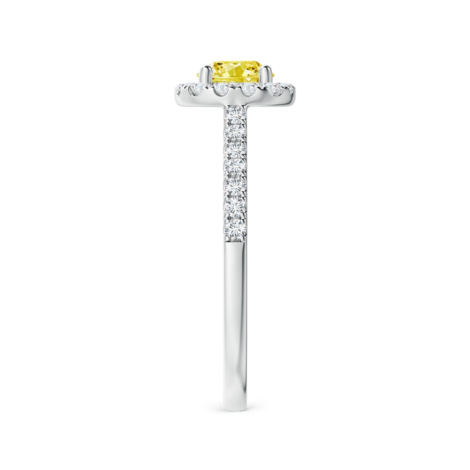 5.2mm Labgrown Round Lab-Grown Fancy Intense Yellow Diamond Halo Ring with Accents in P950 Platinum side 299