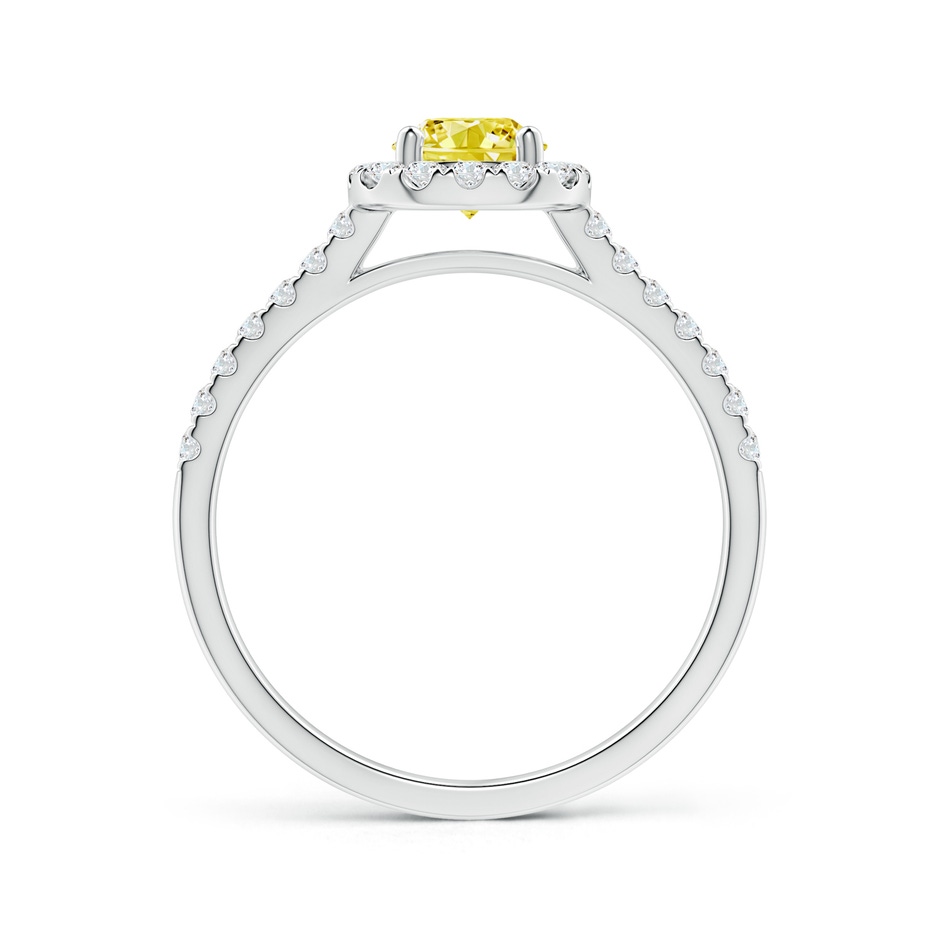 5.2mm Labgrown Round Lab-Grown Fancy Intense Yellow Diamond Halo Ring with Accents in White Gold side 199