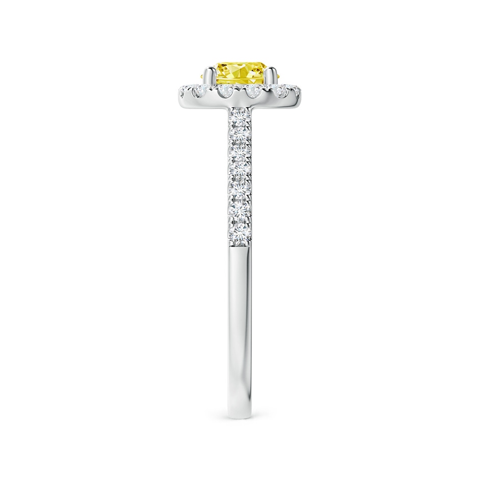 5.2mm Labgrown Round Lab-Grown Fancy Intense Yellow Diamond Halo Ring with Accents in White Gold side 299