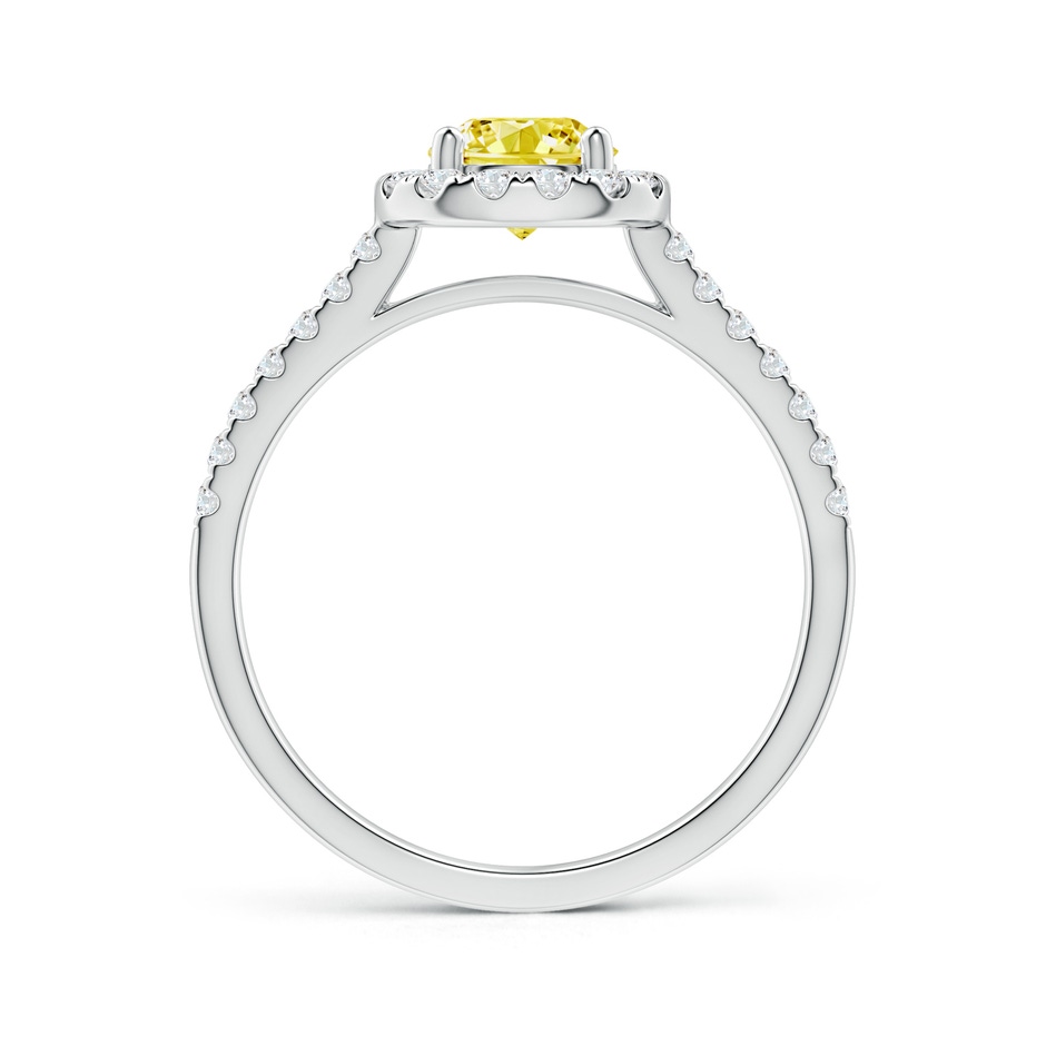 5.8mm Labgrown Round Lab-Grown Fancy Intense Yellow Diamond Halo Ring with Accents in White Gold side 199