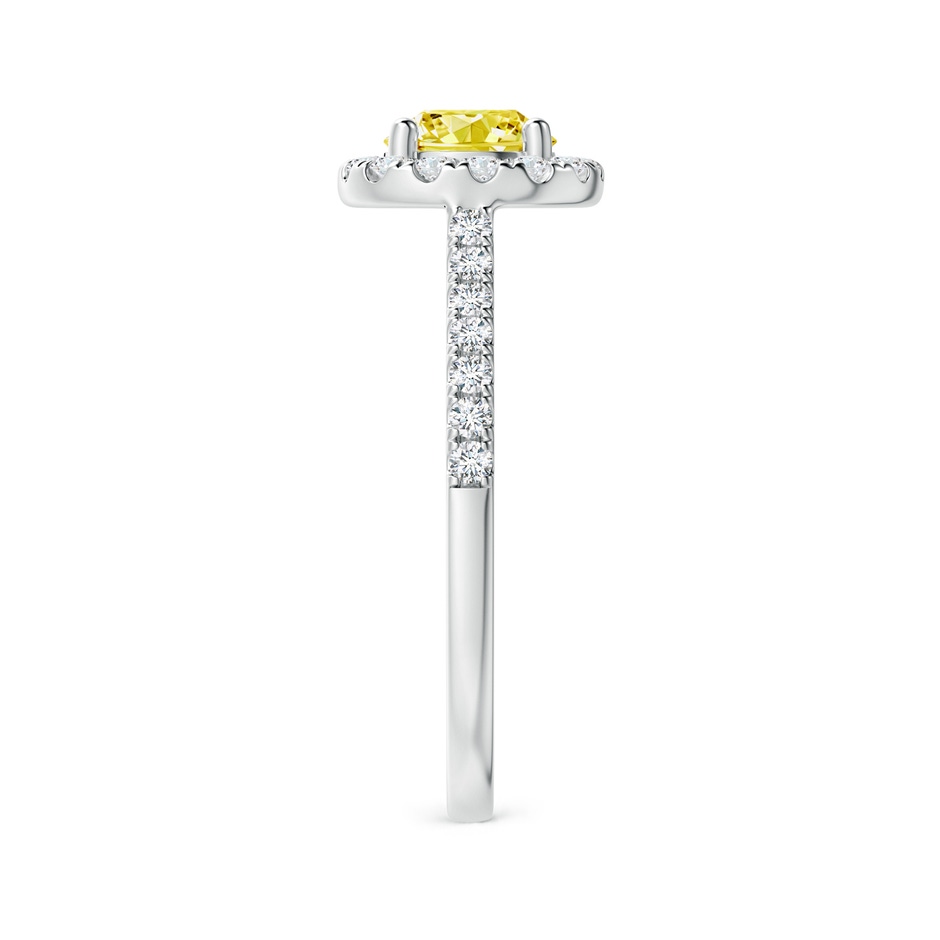 5.8mm Labgrown Round Lab-Grown Fancy Intense Yellow Diamond Halo Ring with Accents in White Gold side 299