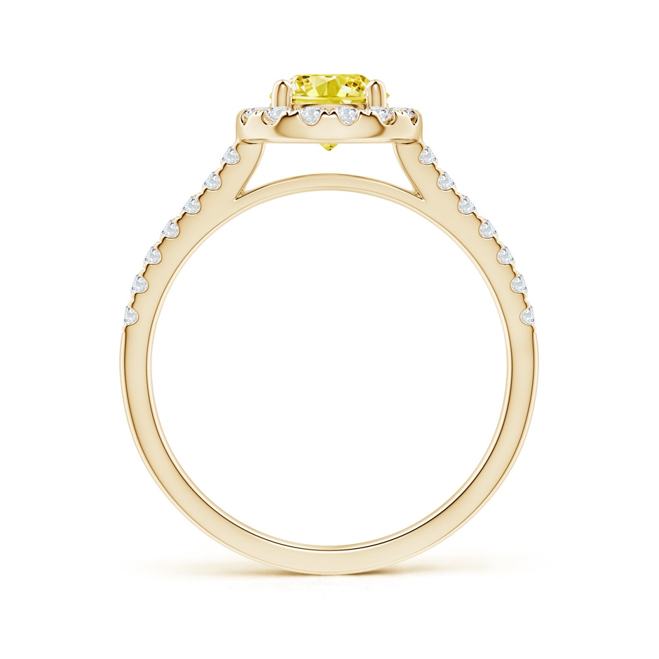 5.8mm Labgrown Round Lab-Grown Fancy Intense Yellow Diamond Halo Ring with Accents in Yellow Gold side 199