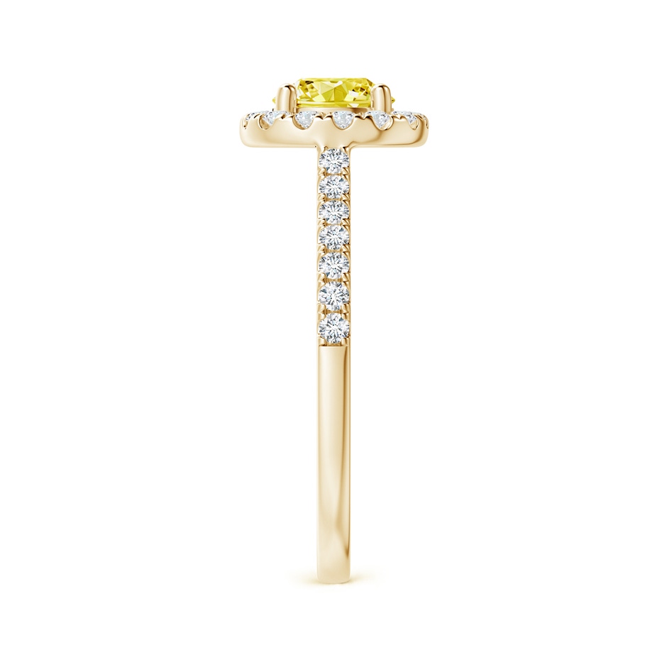5.8mm Labgrown Round Lab-Grown Fancy Intense Yellow Diamond Halo Ring with Accents in Yellow Gold side 299