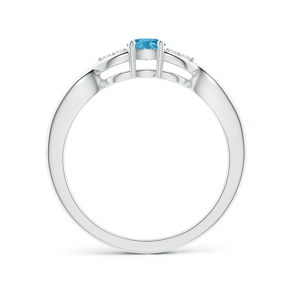 4.1mm Labgrown Infinity Twist Round Lab-Grown Fancy Intense Blue Diamond Promise Ring with Prong Set in P950 Platinum side 199