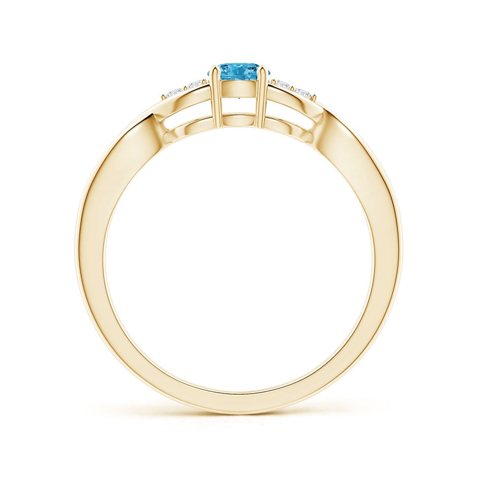 4.1mm Labgrown Infinity Twist Round Lab-Grown Fancy Intense Blue Diamond Promise Ring with Prong Set in Yellow Gold side 199