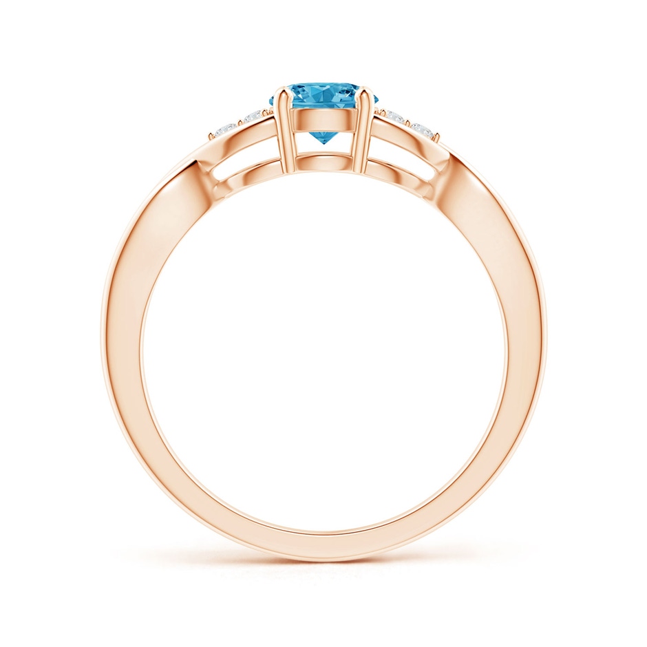 5.2mm Labgrown Infinity Twist Round Lab-Grown Fancy Intense Blue Diamond Promise Ring with Prong Set in Rose Gold side 199