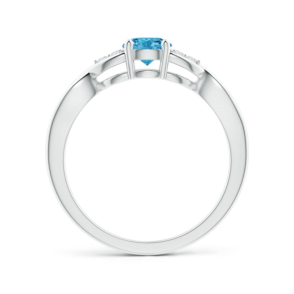 5.2mm Labgrown Infinity Twist Round Lab-Grown Fancy Intense Blue Diamond Promise Ring with Prong Set in White Gold - side 199