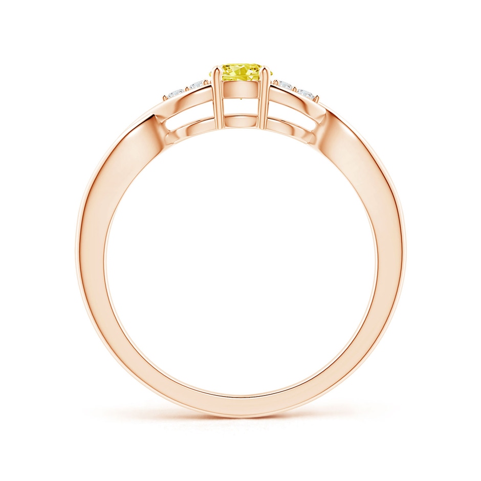 4.1mm Labgrown Infinity Twist Round Lab-Grown Fancy Intense Yellow Diamond Promise Ring with Prong Set in Rose Gold side 199