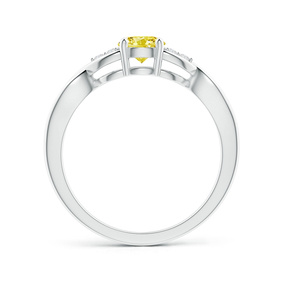 5.2mm Labgrown Infinity Twist Round Lab-Grown Fancy Intense Yellow Diamond Promise Ring with Prong Set in White Gold side 199